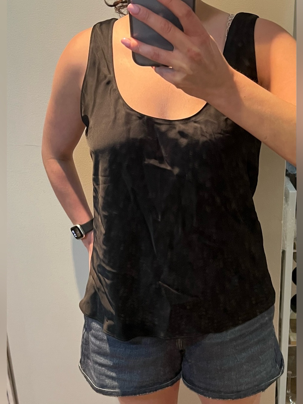 NWT Abercrombie & Fitch Black Satin Scoop Neck Camisole - Picture 4 of 4